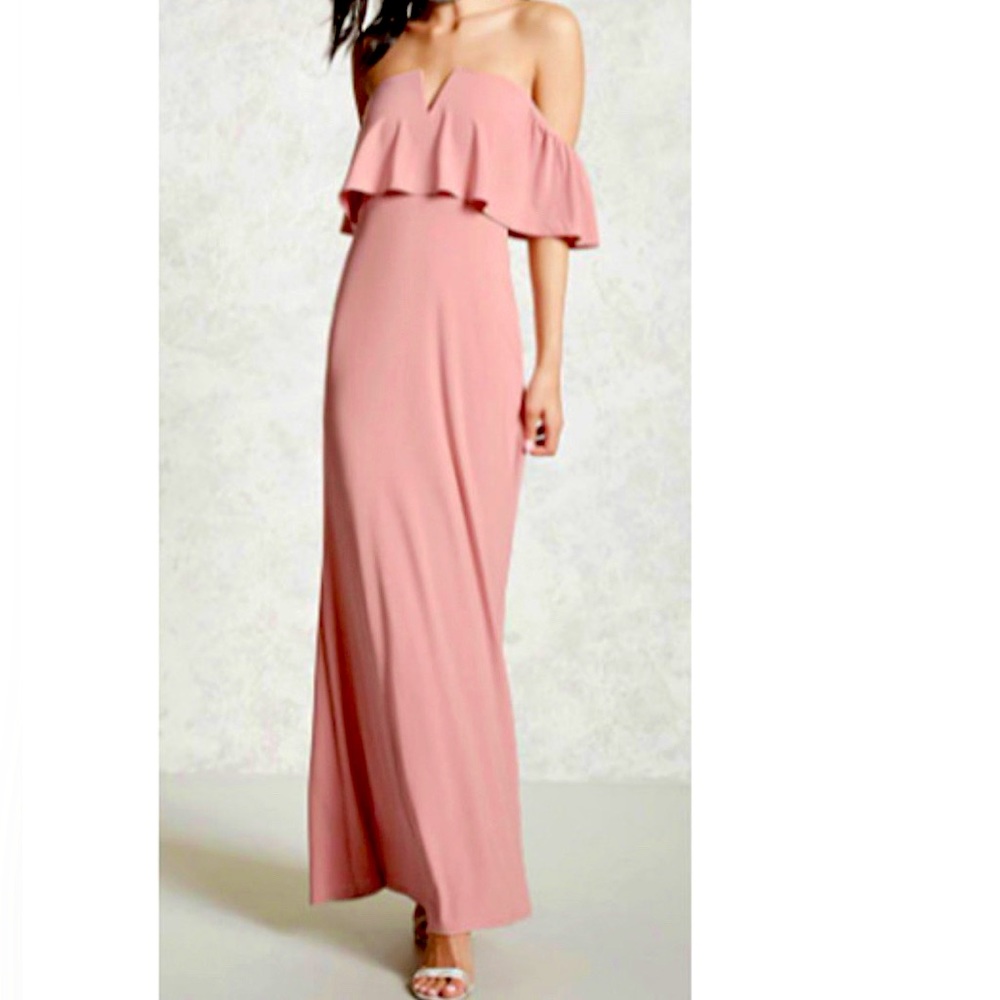 NEW Forever 21 Mauve Off-Shoulder Formal Dress
